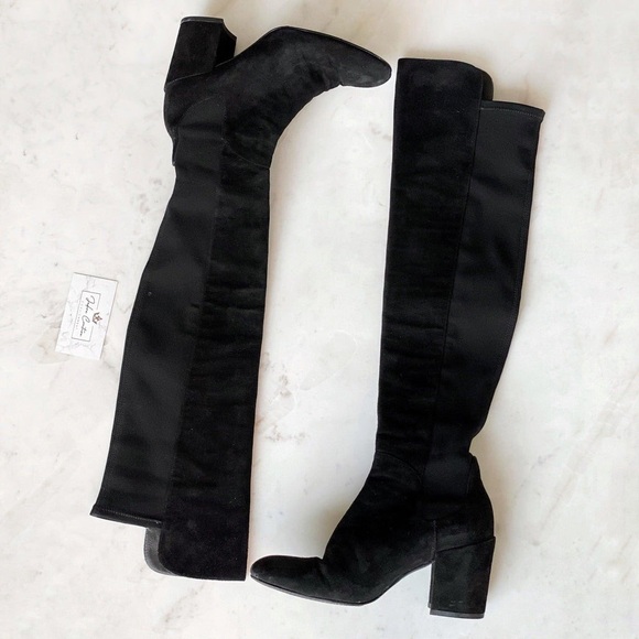 Stuart Weitzman 5050 Over The Knee Suede Block Heel Boots - Picture 2 of 8